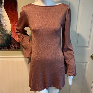 Michael Stars Shimmery Rose Gold Mini Dress